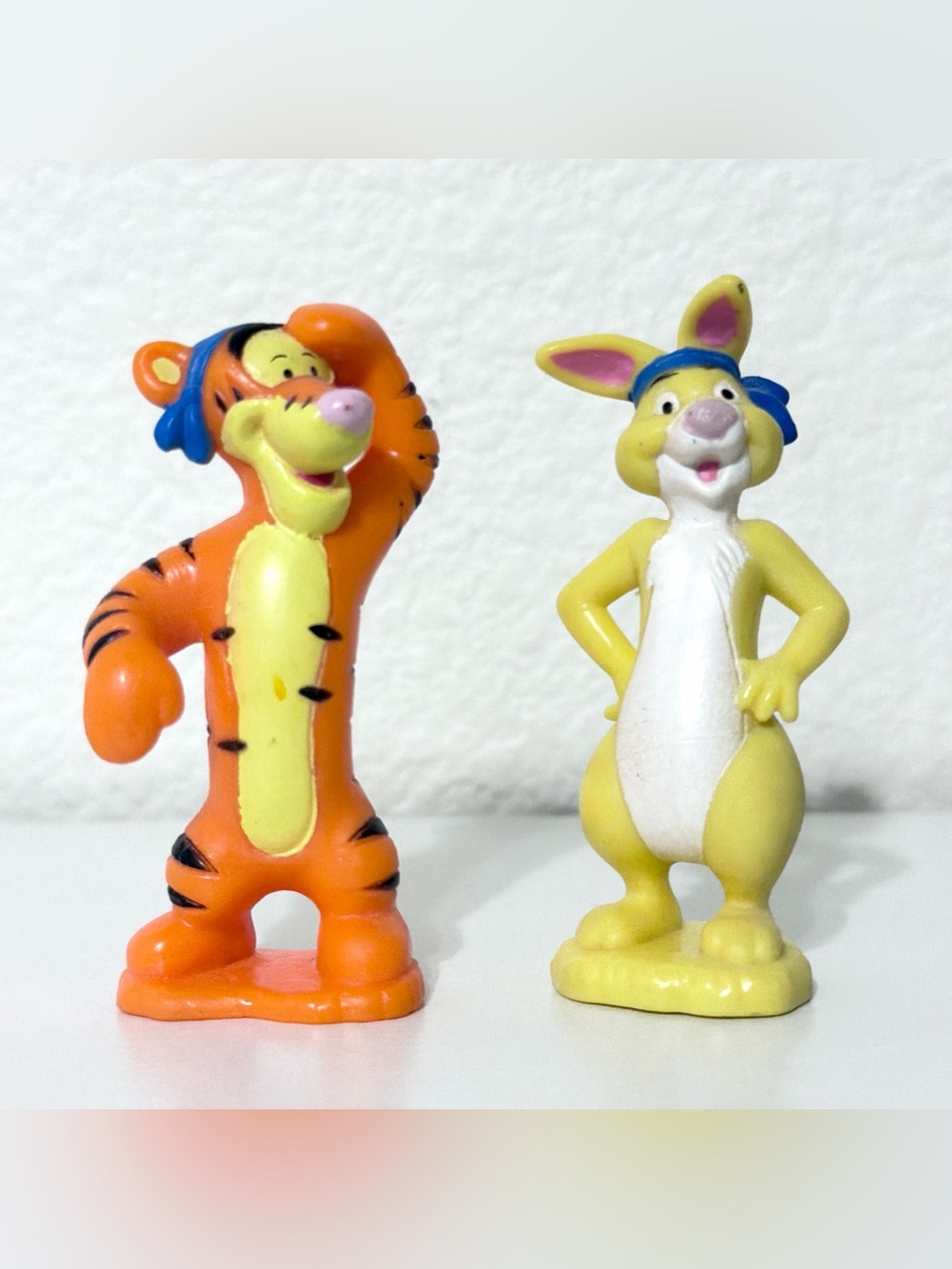 Rare Vintage Winnie The Pooh Rabbit & Tigger w/ Bandanna Cake Topper Figure Toys